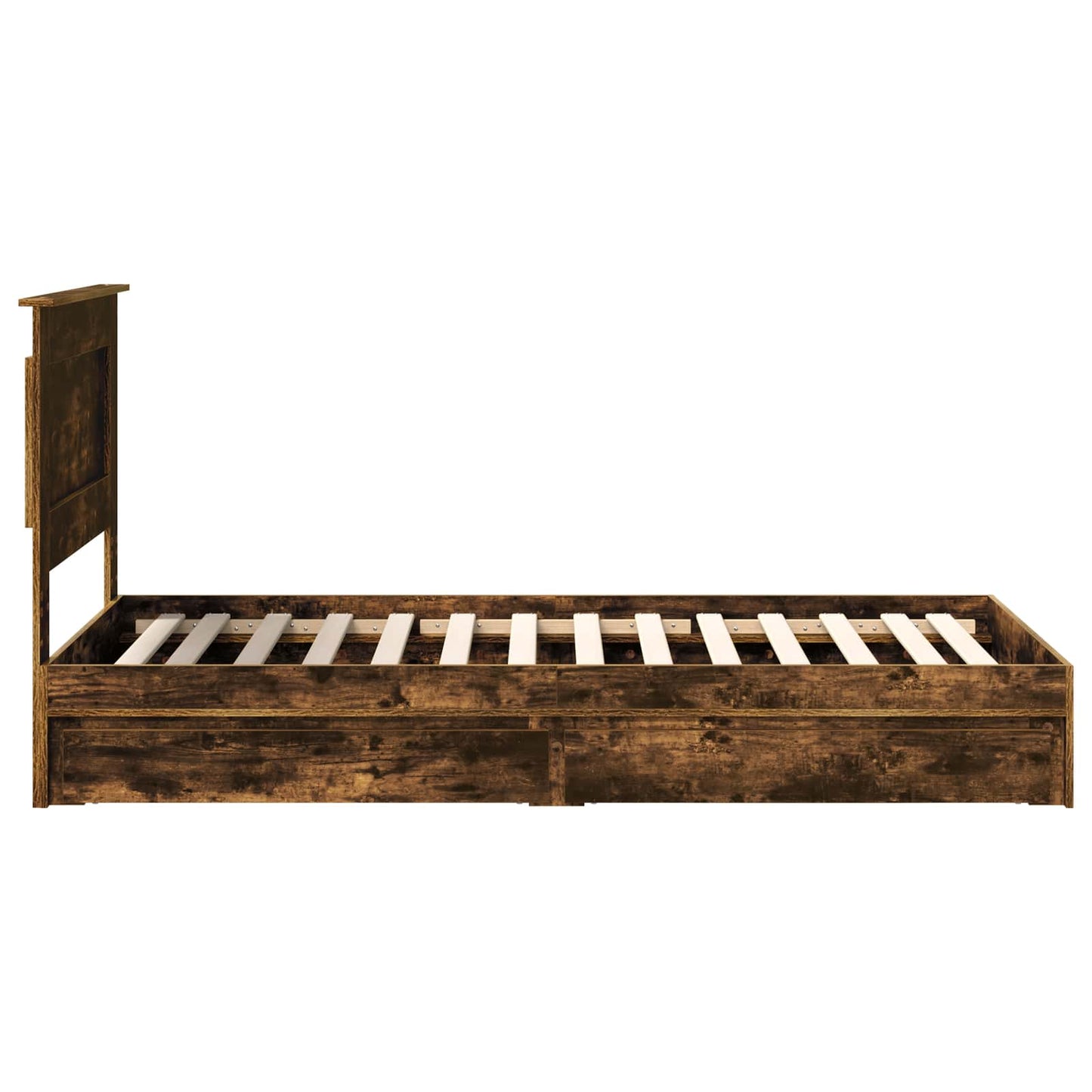 vidaXL Κρεβάτι Αποθήκης Καπνιστό Δρύς 75 x 190 cm Επεξεργασμένο ξύλο