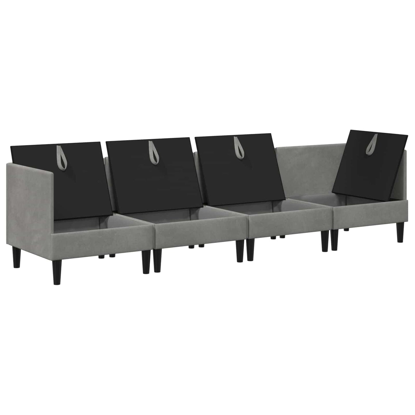 vidaXL Σετ Επίπλων Σαλονιού με μαξιλάρι 4 pcs Ανοιχτό γκρι Βελούδο