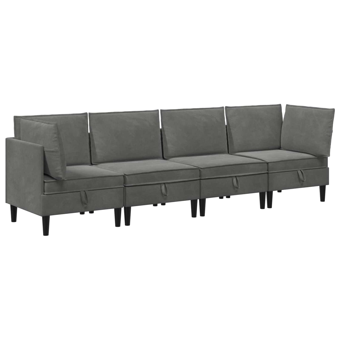 vidaXL Σετ Επίπλων Σαλονιού με μαξιλάρι 4 pcs Σκούρο Γκρι Βελούδο