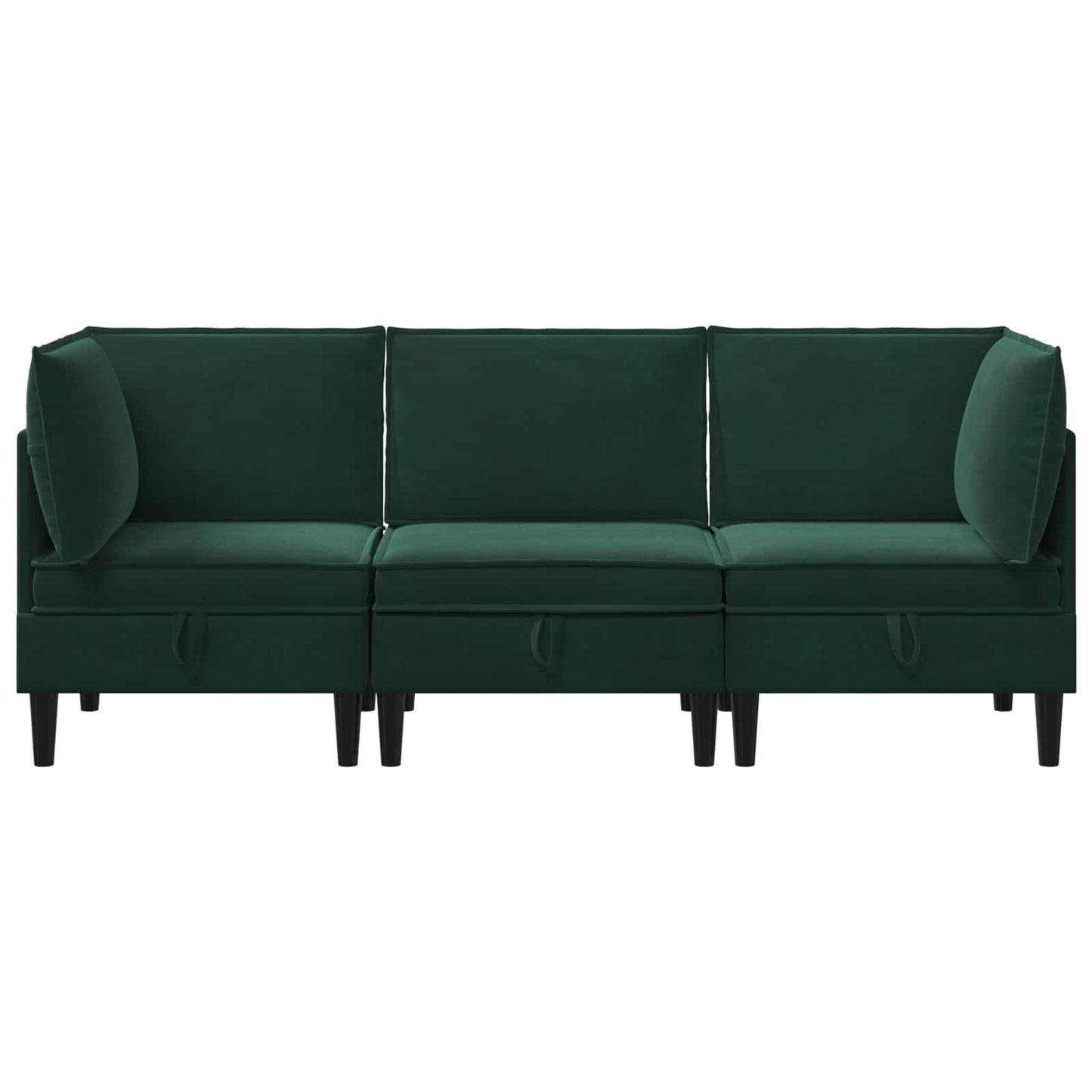 vidaXL Σετ Επίπλων Σαλονιού με μαξιλάρι 3 pcs Σκούρο Πράσινο Βελούδο