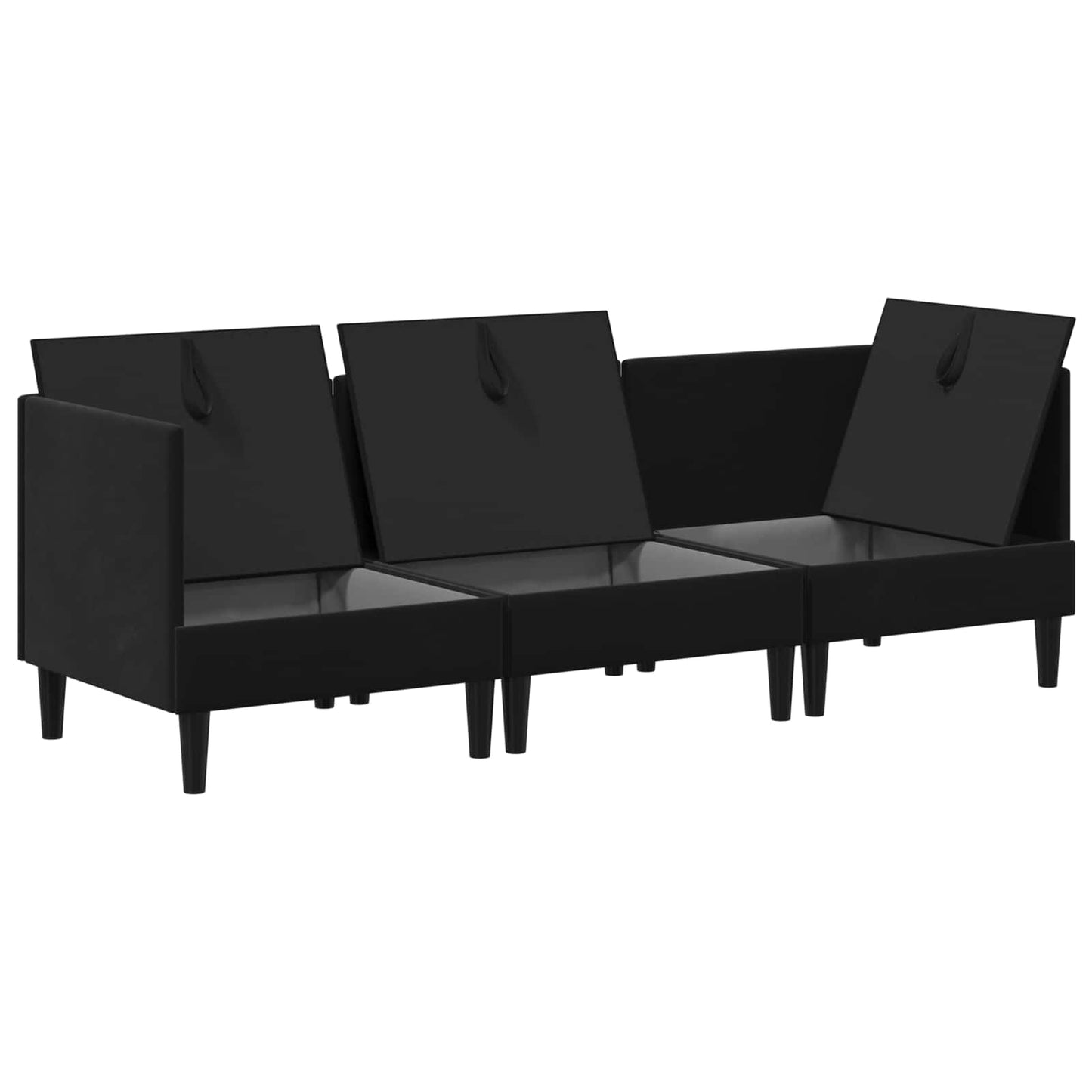 vidaXL Σετ Επίπλων Σαλονιού με μαξιλάρι 3 pcs Μαύρο Βελούδο