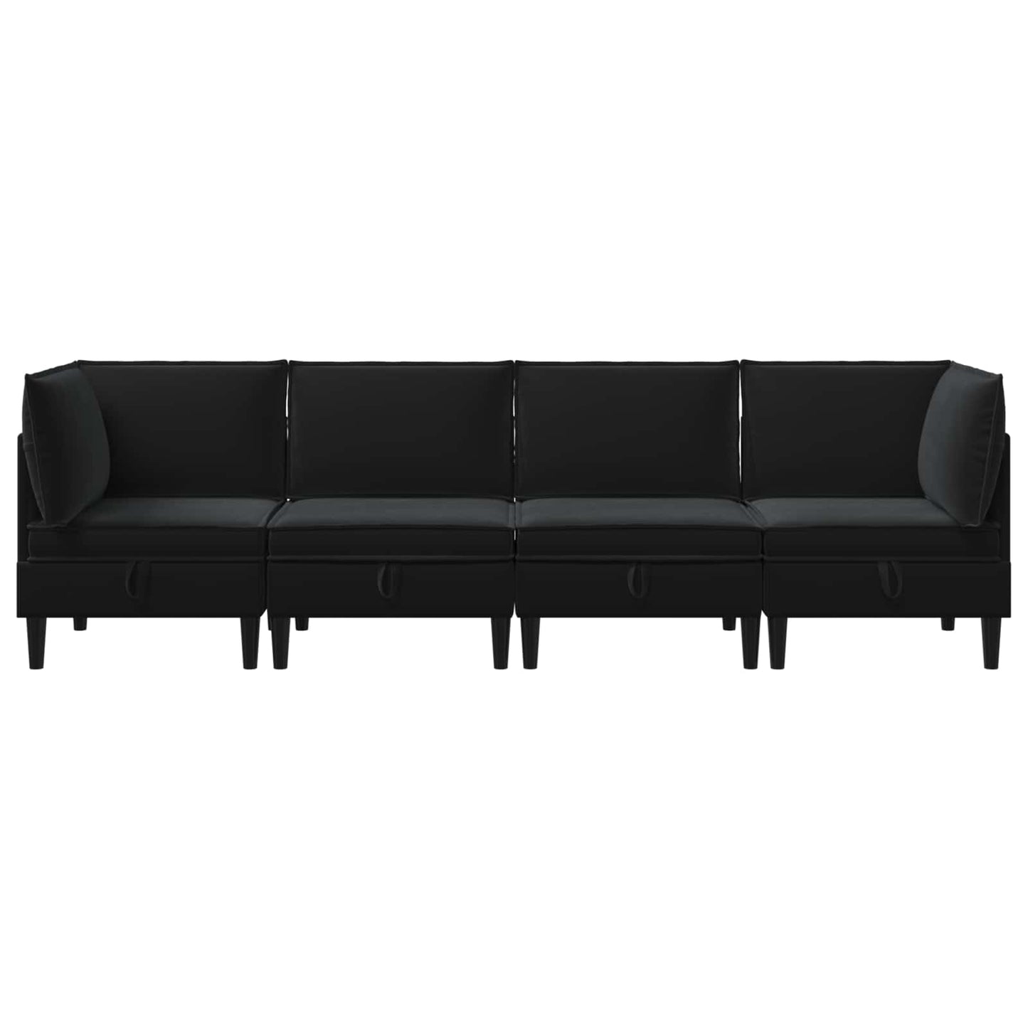 vidaXL Σετ Επίπλων Σαλονιού με μαξιλάρι 4 pcs Μαύρο Βελούδο