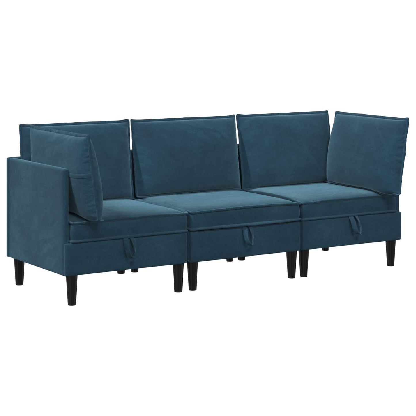 vidaXL Σετ Επίπλων Σαλονιού με μαξιλάρι 3 pcs Μπλε Βελούδο