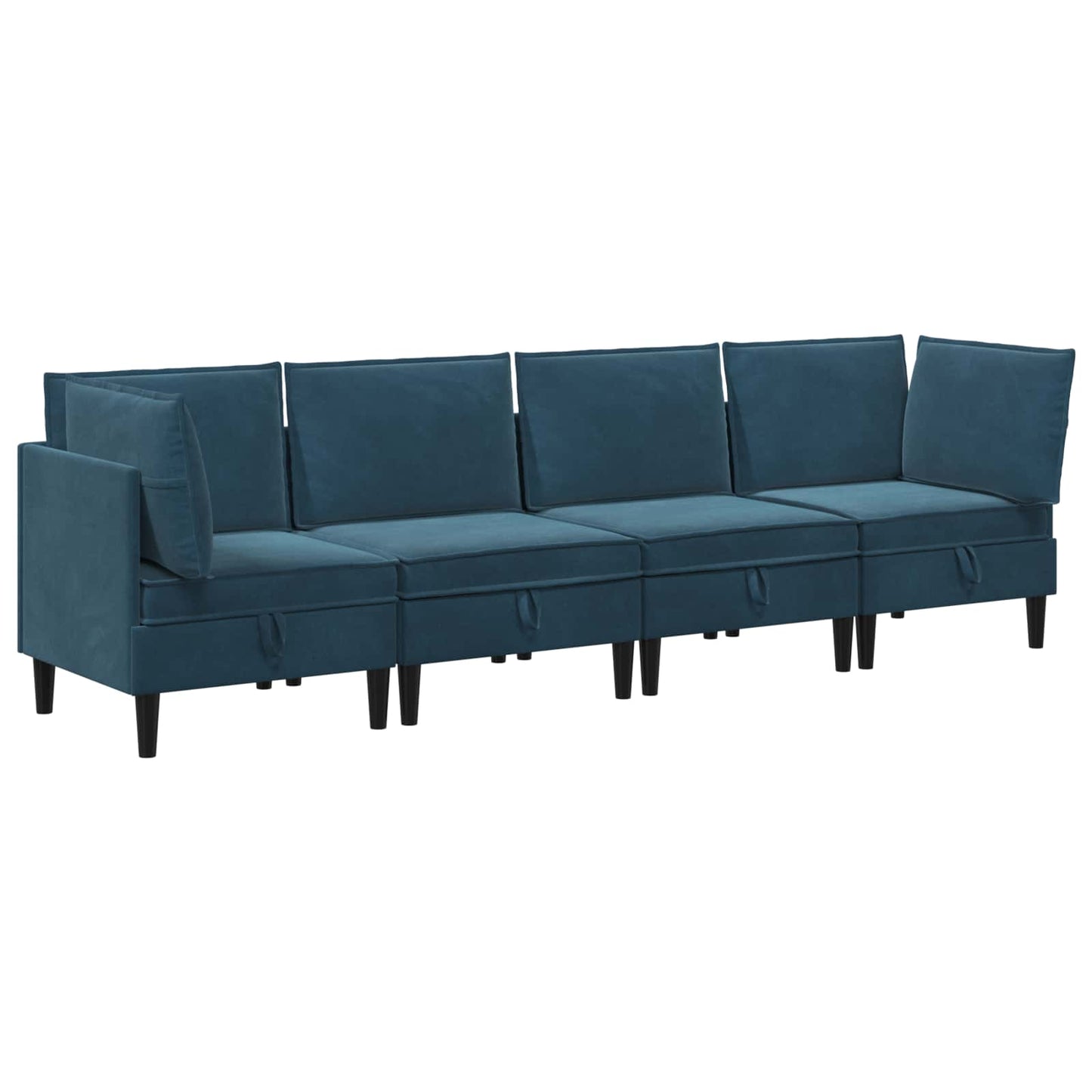 vidaXL Σετ Επίπλων Σαλονιού με μαξιλάρι 4 pcs Μπλε Βελούδο