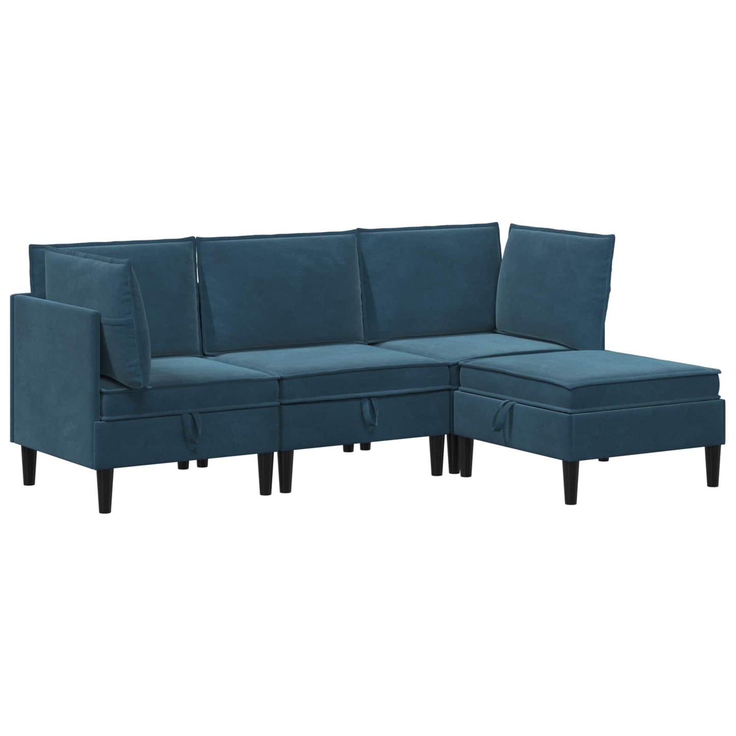 vidaXL Σετ Επίπλων Σαλονιού με μαξιλάρι 4 pcs Μπλε Βελούδο