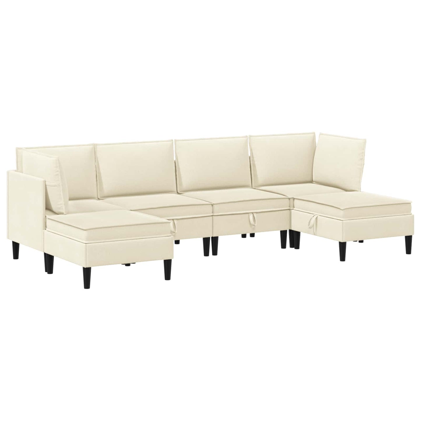 vidaXL Σετ Επίπλων Σαλονιού 6 pcs Κρεμ Ύφασμα