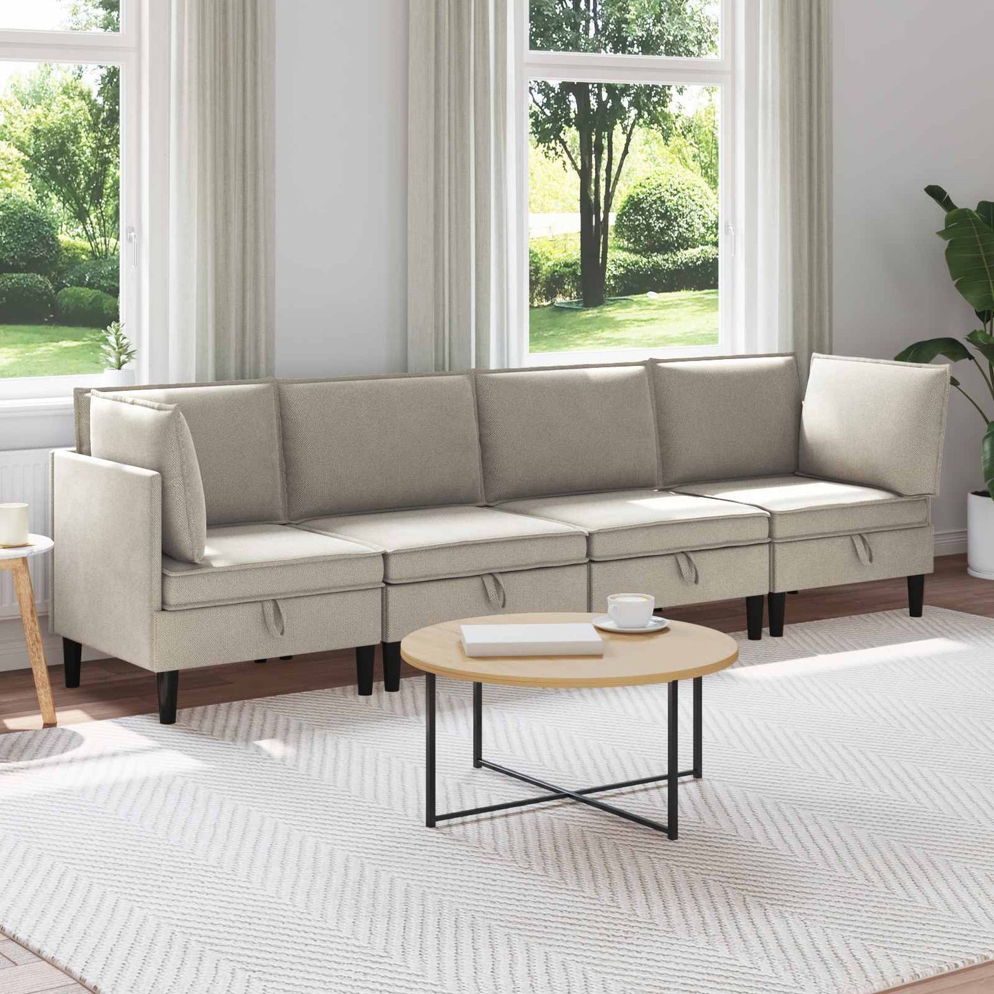 vidaXL Σετ Επίπλων Σαλονιού 4 pcs Βρώμη Ύφασμα