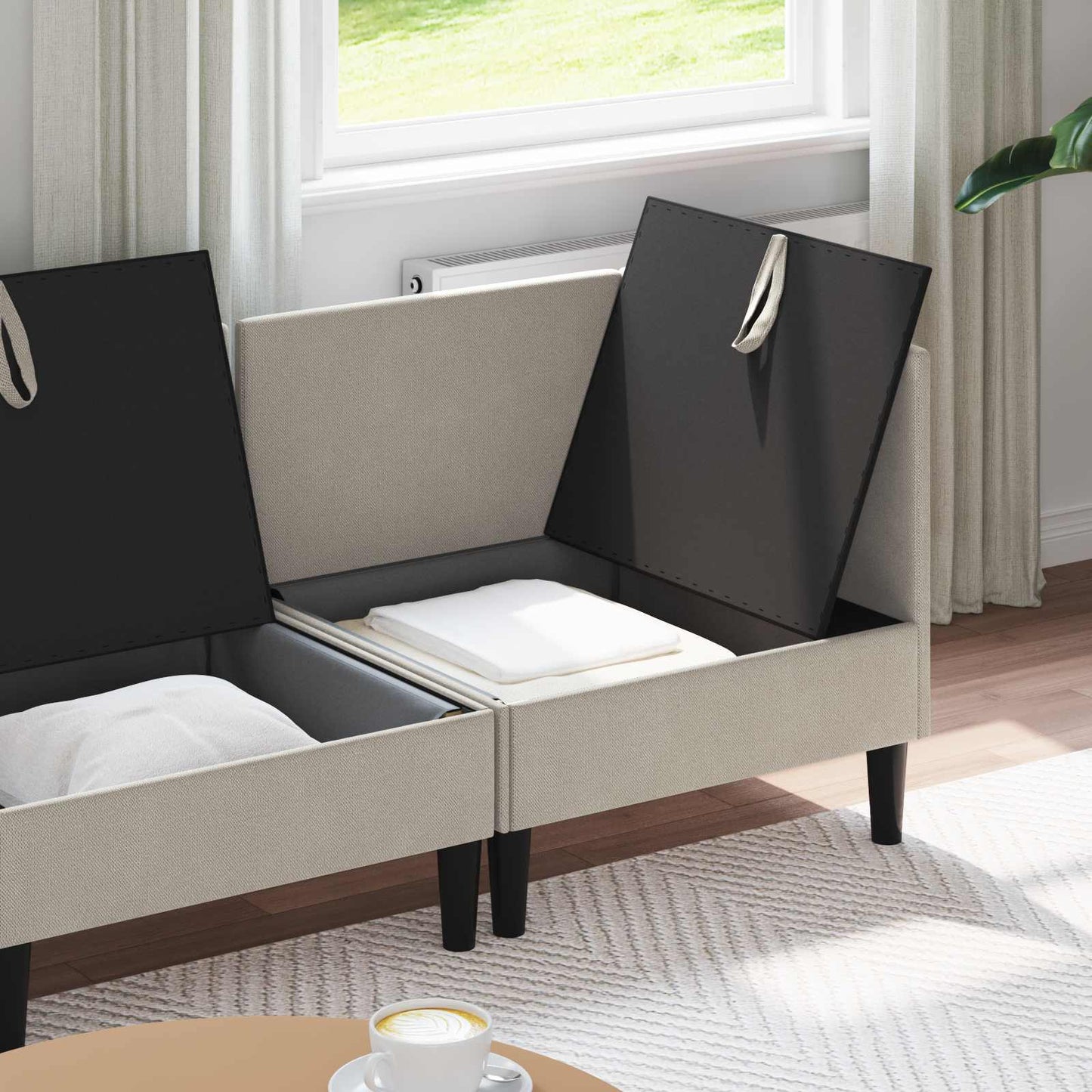 vidaXL Σετ Επίπλων Σαλονιού 4 pcs Βρώμη Ύφασμα