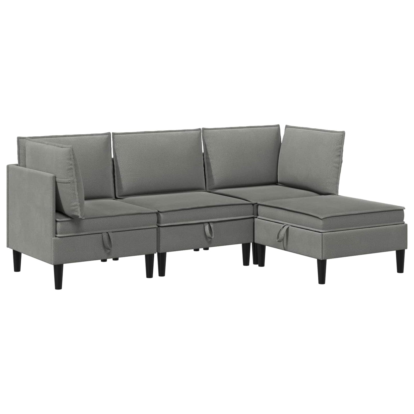 vidaXL Σετ Επίπλων Σαλονιού 4 pcs Σκούρο γκρι Ύφασμα