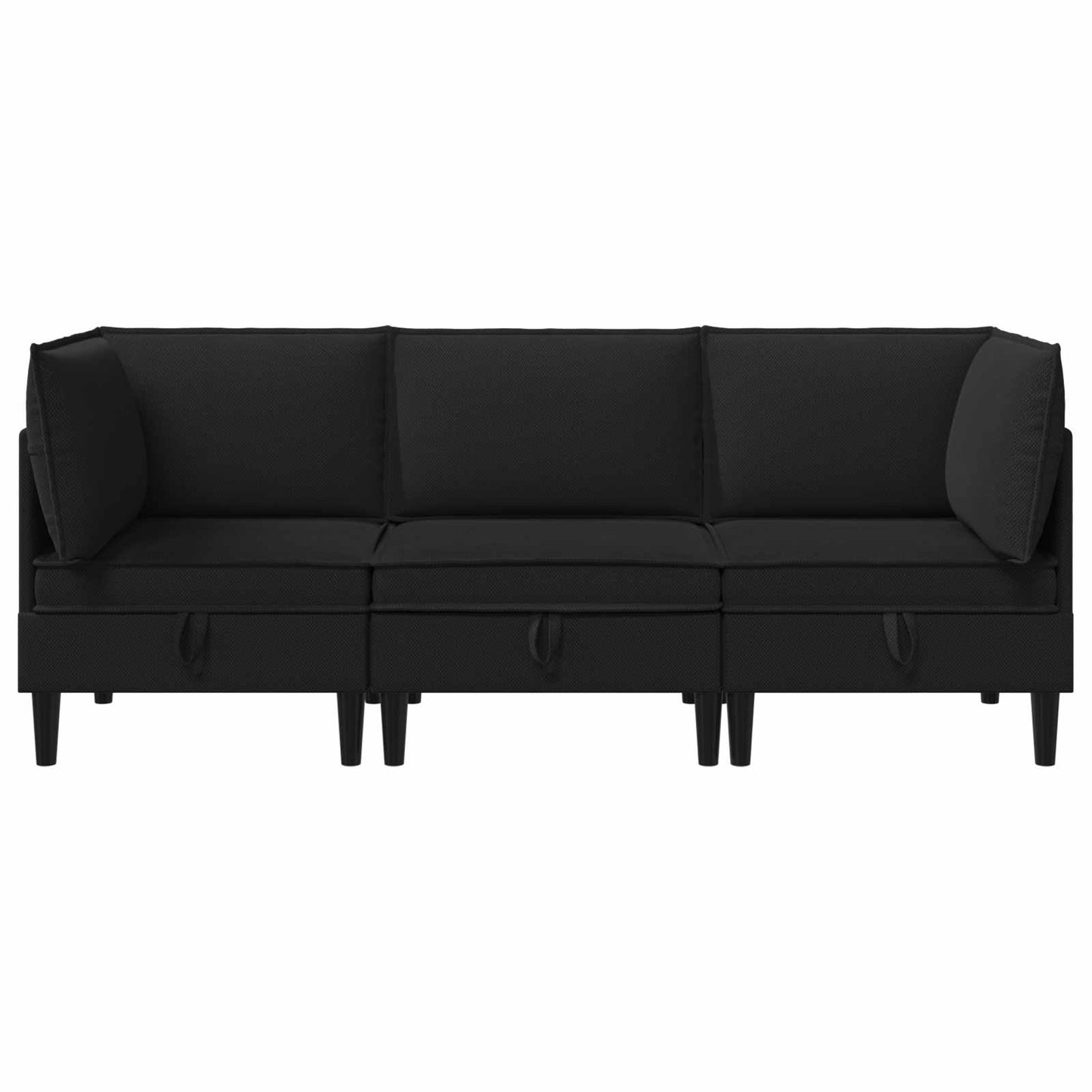 vidaXL Σετ Επίπλων Σαλονιού 3 pcs Μαύρο Ύφασμα