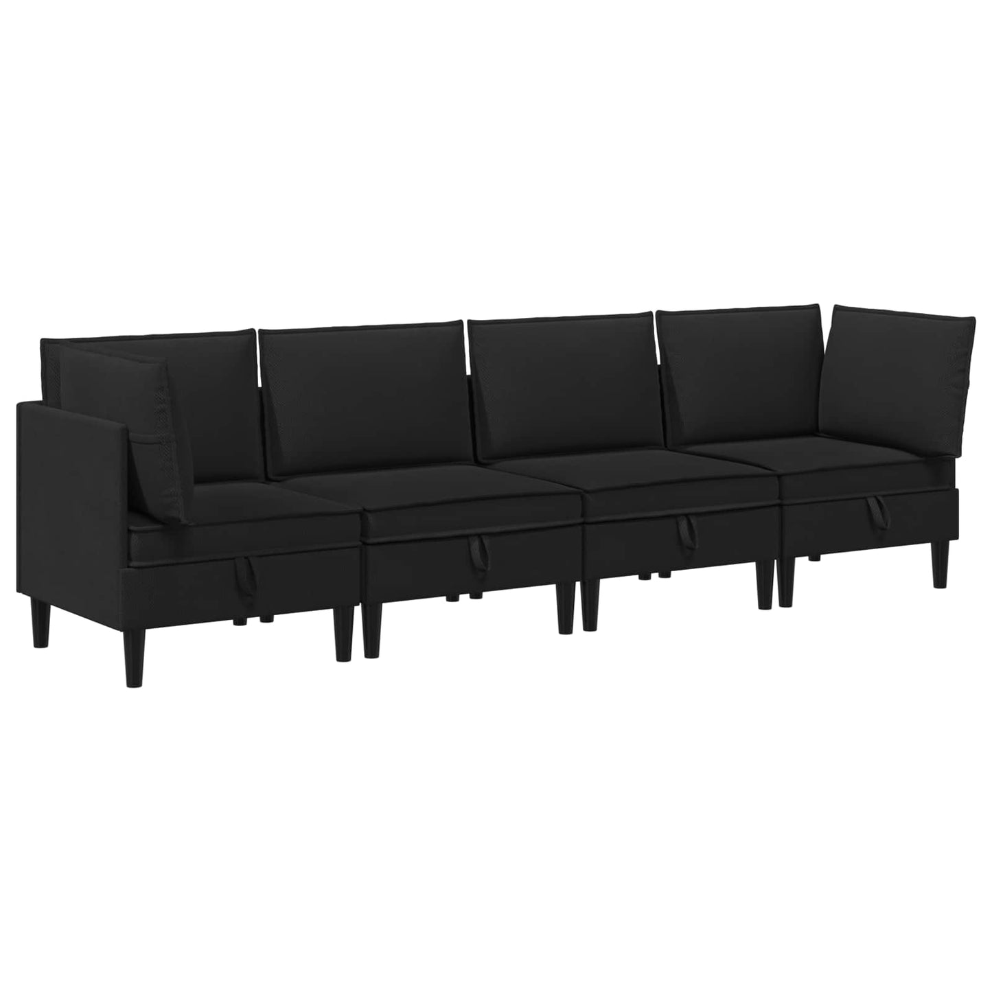vidaXL Σετ Επίπλων Σαλονιού 4 pcs Μαύρο Ύφασμα