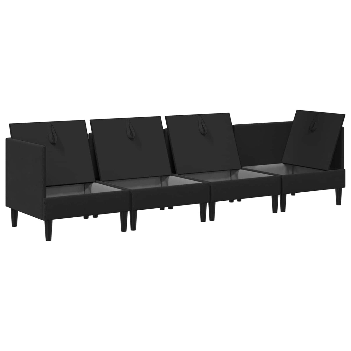 vidaXL Σετ Επίπλων Σαλονιού 4 pcs Μαύρο Ύφασμα