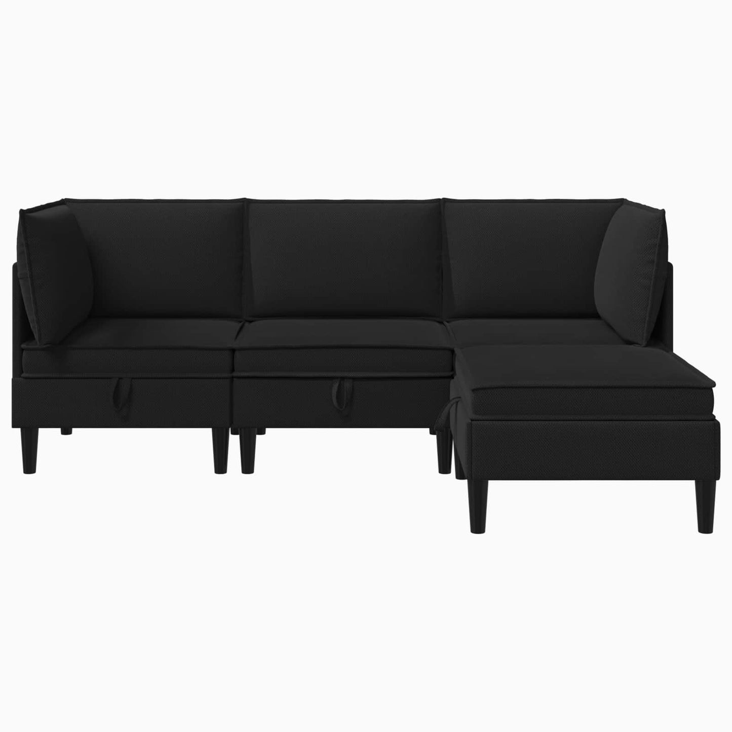 vidaXL Σετ Επίπλων Σαλονιού 4 pcs Μαύρο Ύφασμα