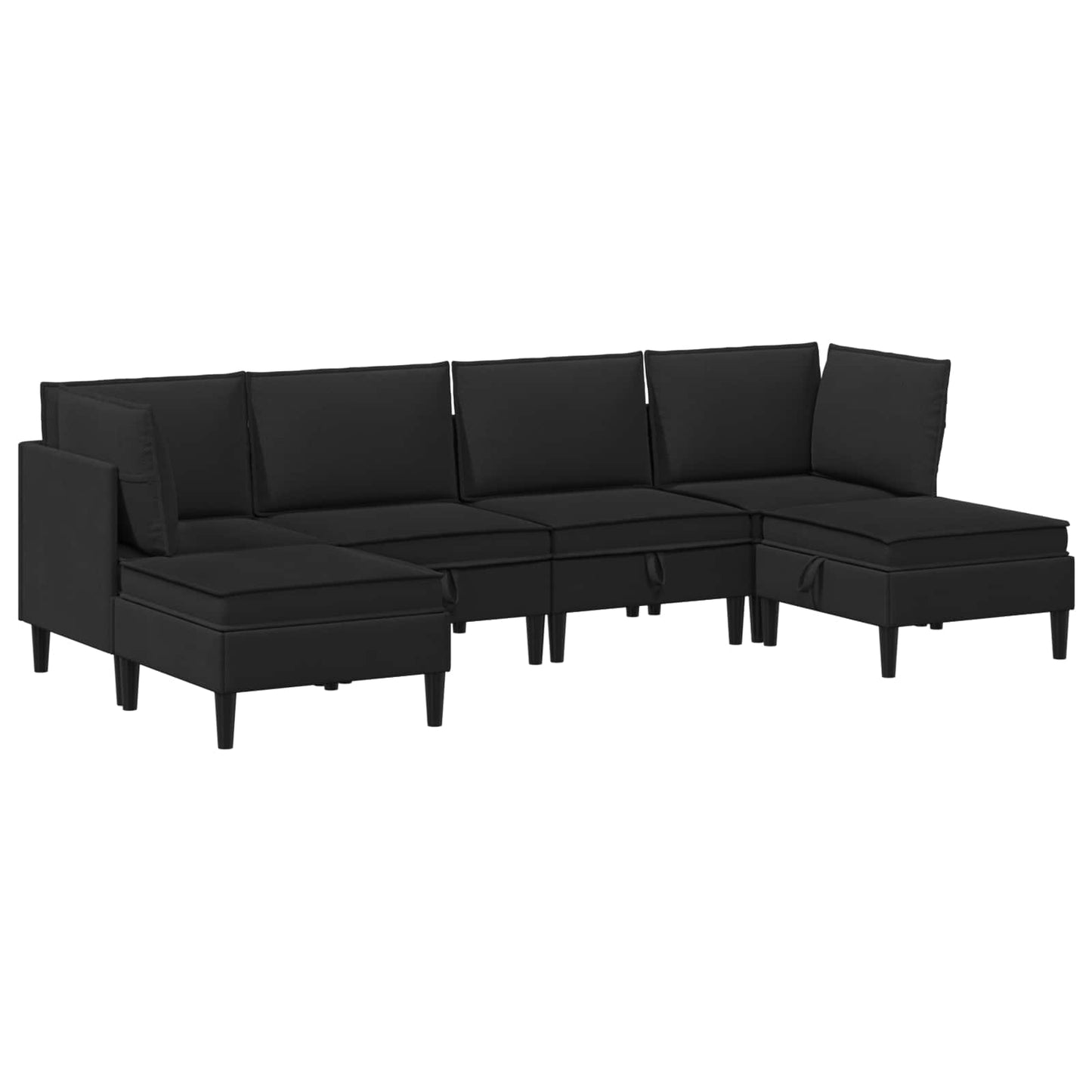 vidaXL Σετ Επίπλων Σαλονιού 6 pcs Μαύρο Ύφασμα