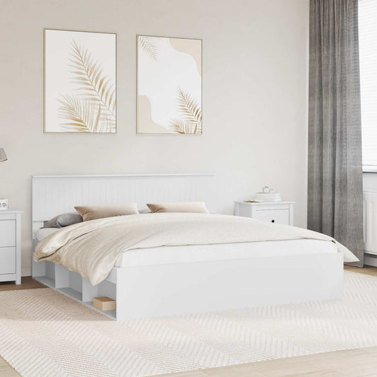 vidaXL Σκελετός Κρεβατιού Λευκό 180 x 200 cm Στερεά ξυλεία πεύκου