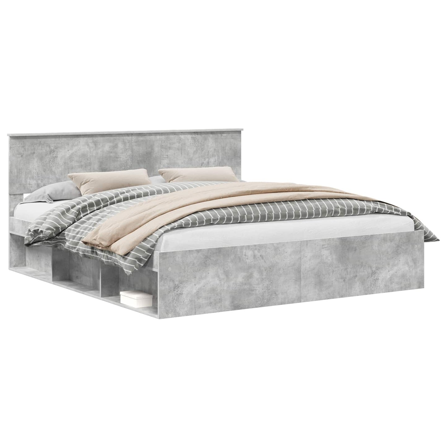 vidaXL Σκελετός Κρεβατιού Σκυρόδεμα 180 x 200 cm Στερεά ξυλεία πεύκου