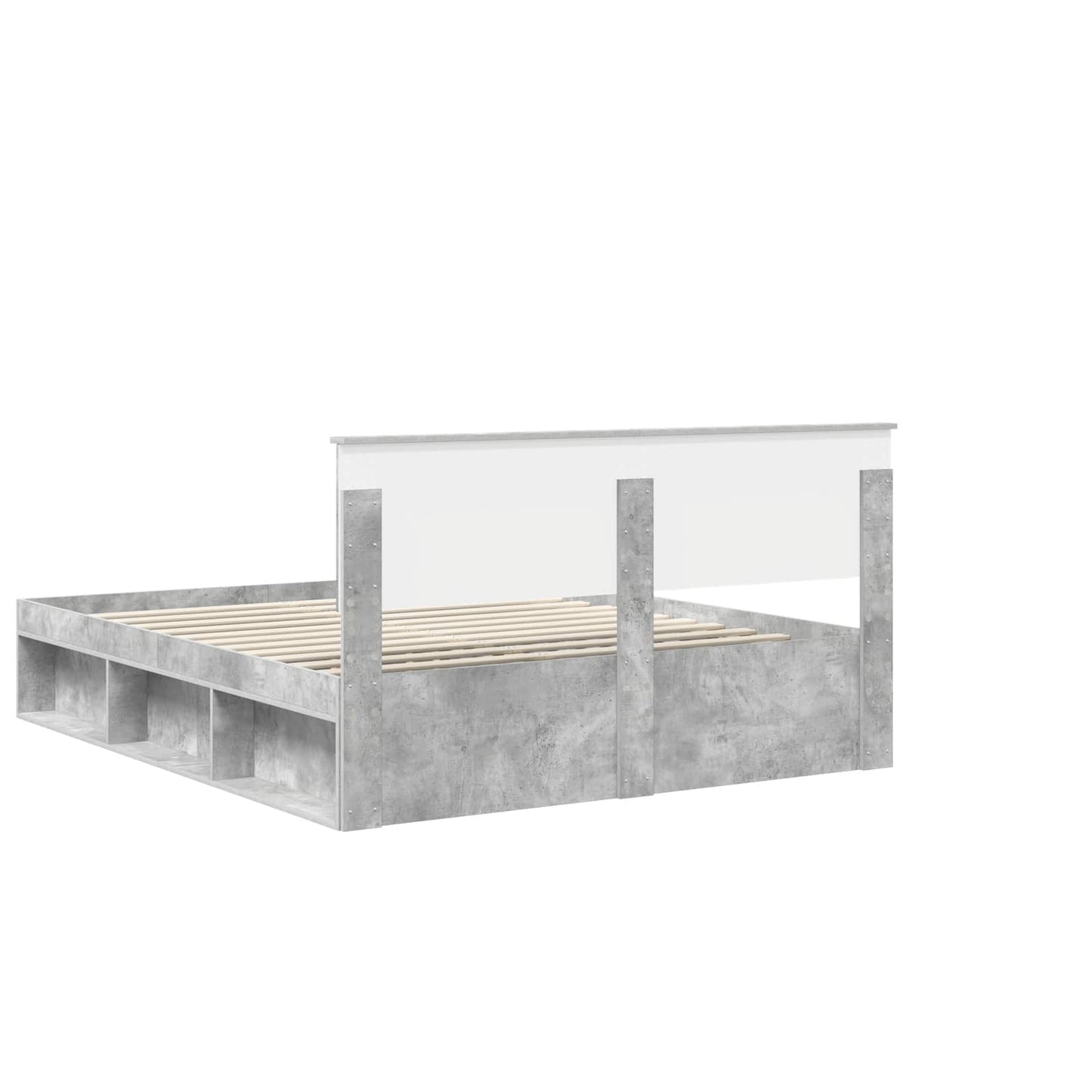 vidaXL Σκελετός Κρεβατιού Σκυρόδεμα 160 x 200 cm Στερεά ξυλεία πεύκου