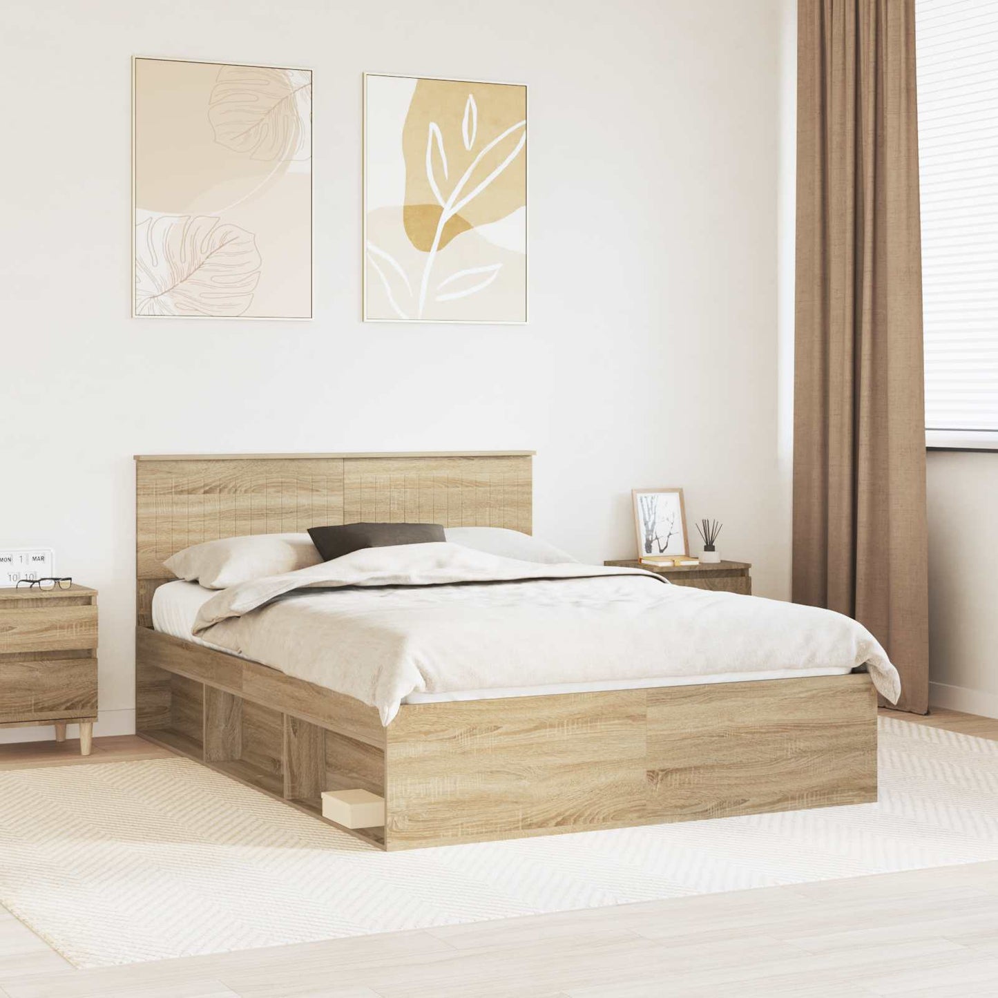 vidaXL Σκελετός Κρεβατιού Σονόμα 140 x 190 cm Στερεά ξυλεία πεύκου