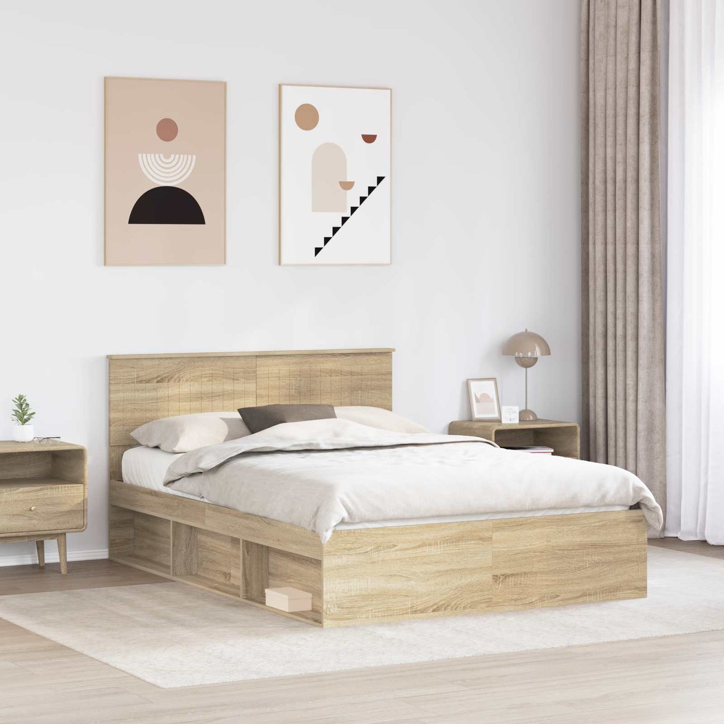 vidaXL Σκελετός Κρεβατιού Σονόμα 140 x 190 cm Στερεά ξυλεία πεύκου
