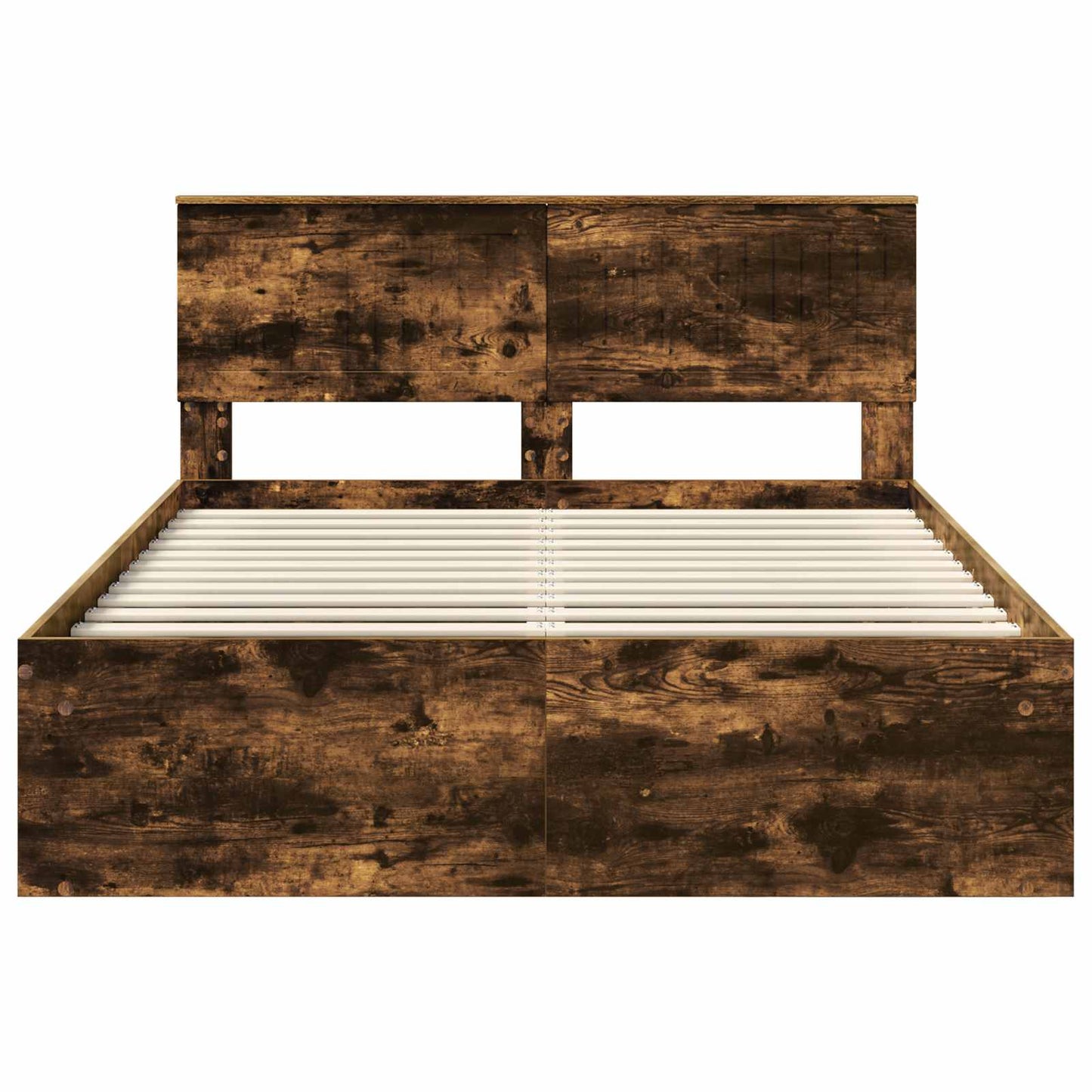 vidaXL Σκελετός Κρεβατιού Καπνιστό Δρύς 140 x 190 cm