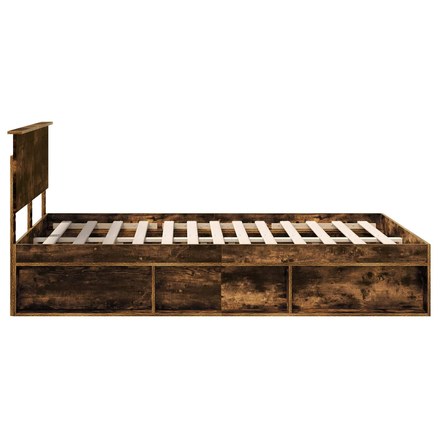 vidaXL Σκελετός Κρεβατιού Καπνιστό Δρύς 140 x 190 cm