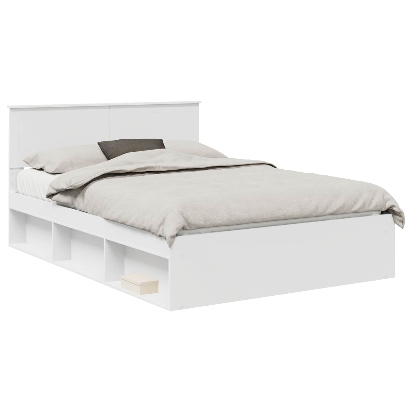 vidaXL Σκελετός Κρεβατιού Λευκό 135 x 190 cm Στερεά ξυλεία πεύκου