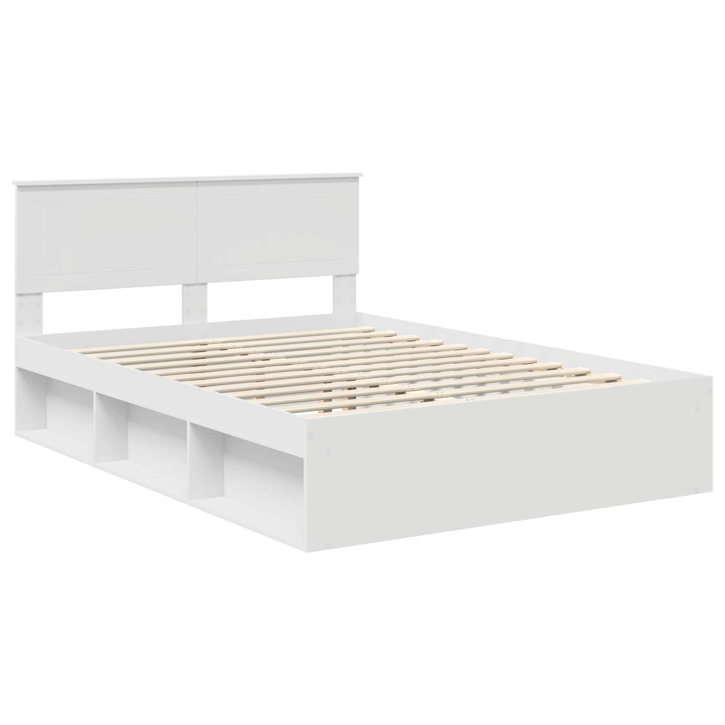 vidaXL Σκελετός Κρεβατιού Λευκό 135 x 190 cm Στερεά ξυλεία πεύκου