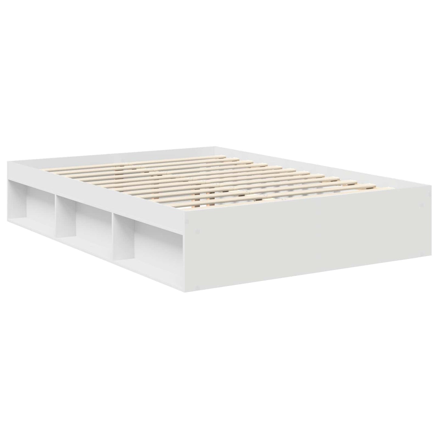 vidaXL Σκελετός Κρεβατιού Λευκό 135 x 190 cm Στερεά ξυλεία πεύκου