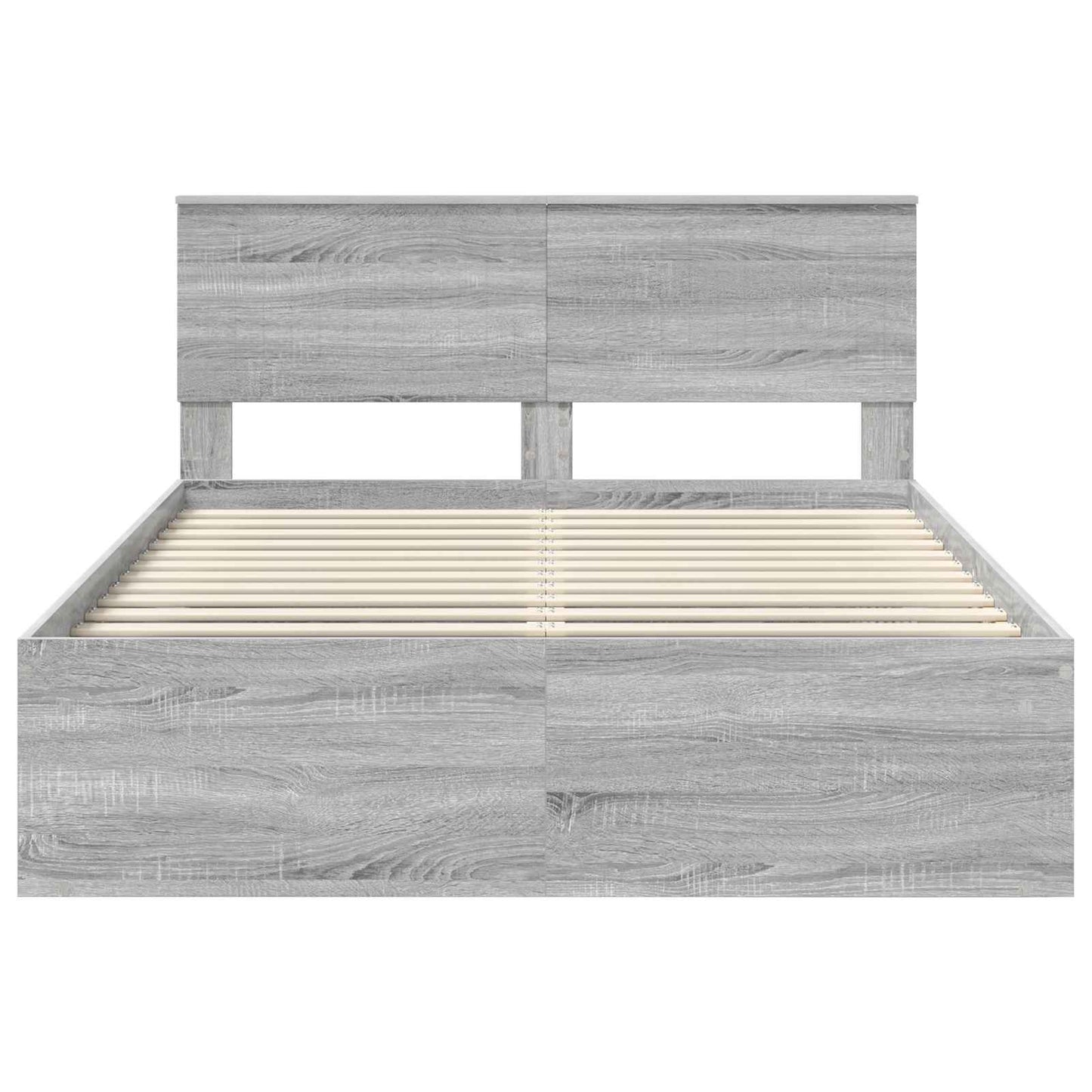 vidaXL Σκελετός Κρεβατιού Γκρι Sonoma 135 x 190 cm