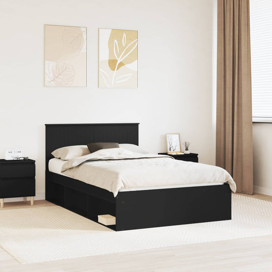 vidaXL Σκελετός Κρεβατιού Μαύρο 120 x 200 cm Στερεά ξυλεία πεύκου
