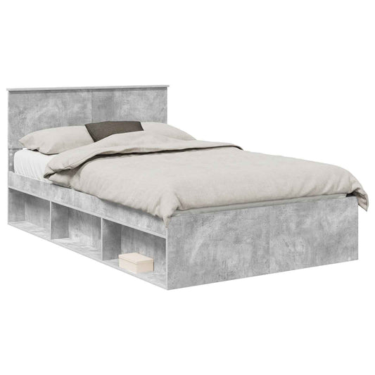 vidaXL Σκελετός Κρεβατιού Σκυρόδεμα 120 x 200 cm Στερεά ξυλεία πεύκου