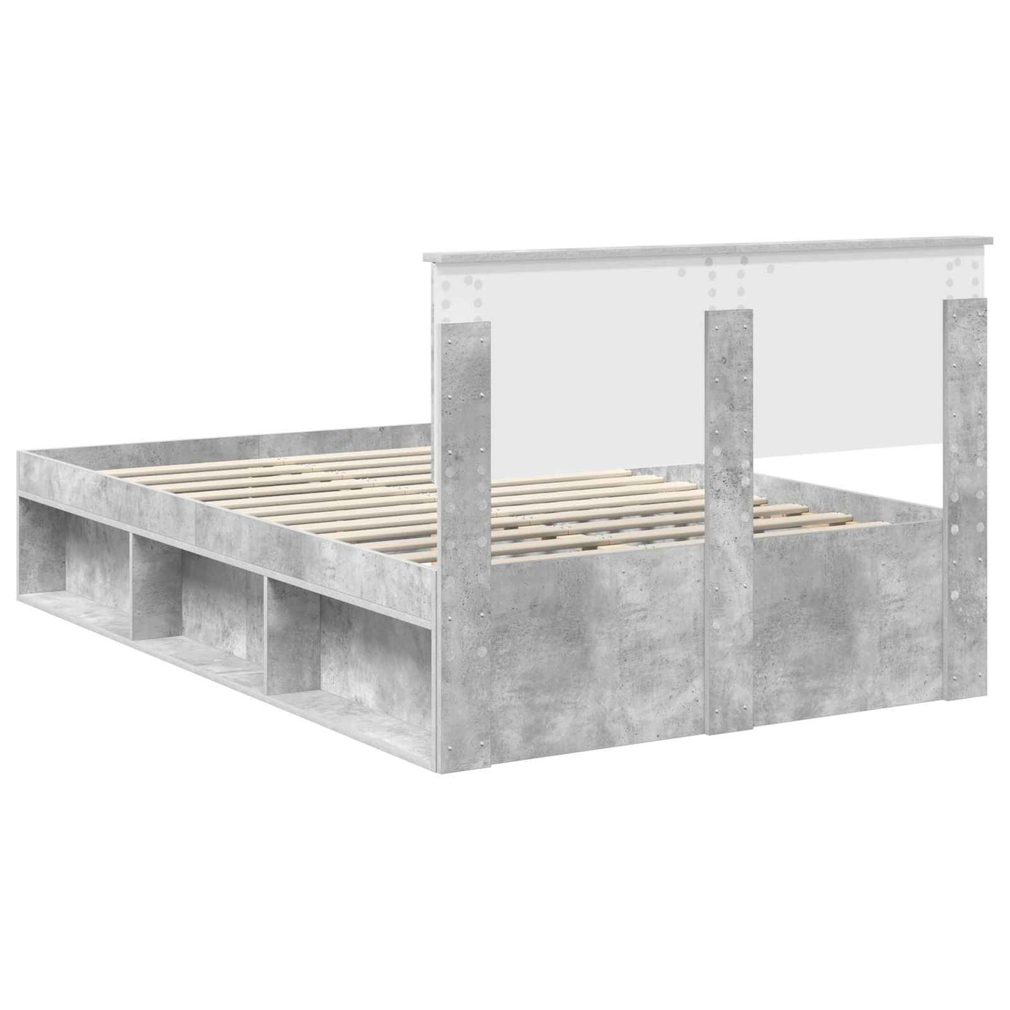 vidaXL Σκελετός Κρεβατιού Σκυρόδεμα 120 x 200 cm Στερεά ξυλεία πεύκου