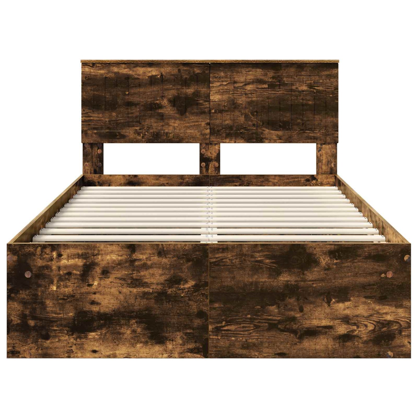 vidaXL Σκελετός Κρεβατιού Καπνιστό Δρύς 120 x 200 cm