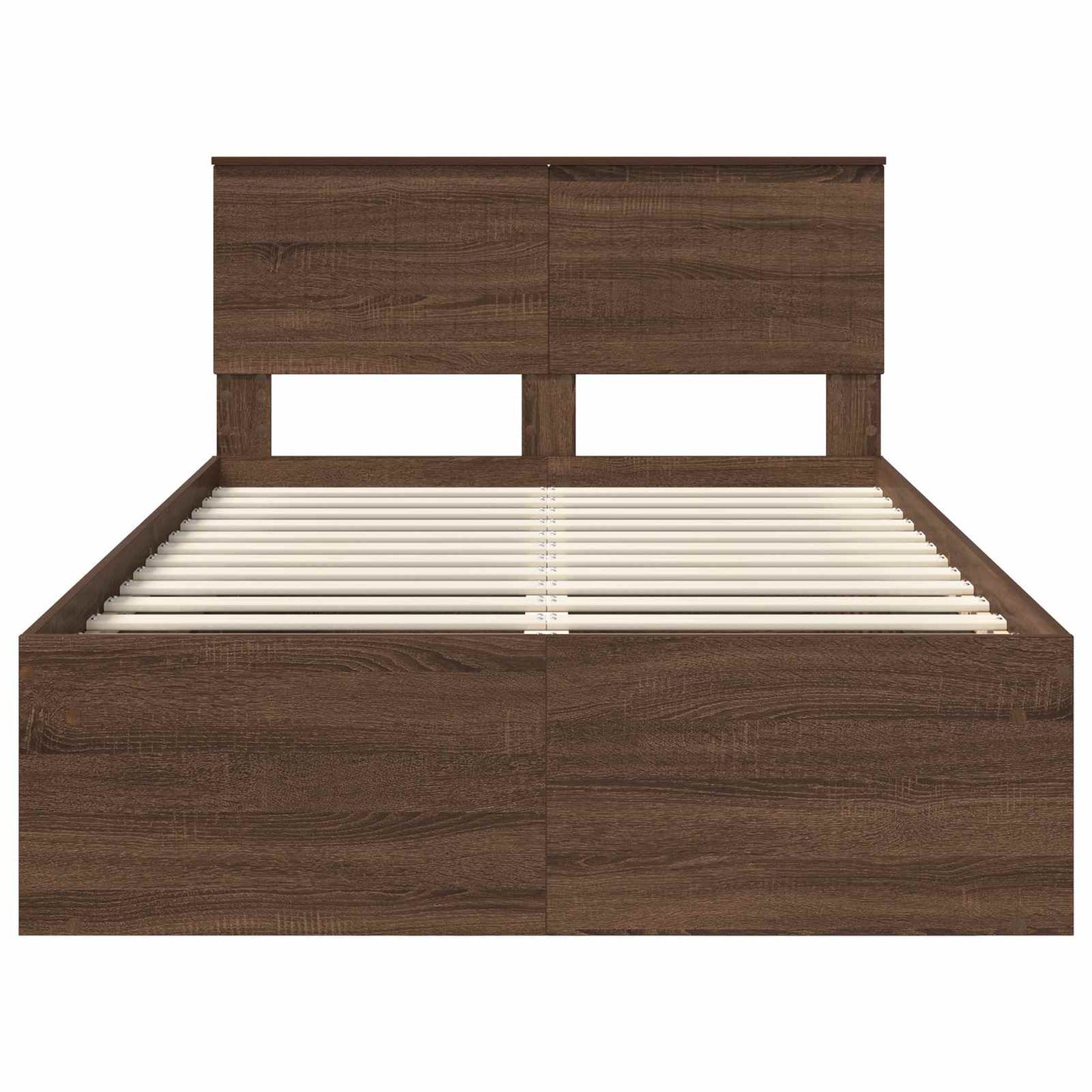 vidaXL Σκελετός Κρεβατιού Καφέ δρυς 120 x 200 cm Στερεά ξυλεία πεύκου