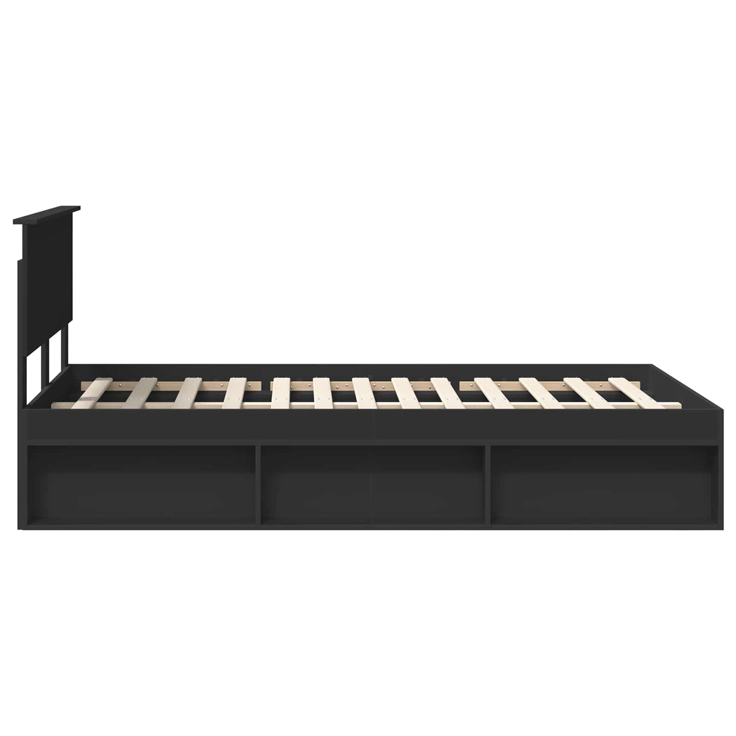 vidaXL Σκελετός Κρεβατιού Μαύρο 120 x 190 cm Στερεά ξυλεία πεύκου