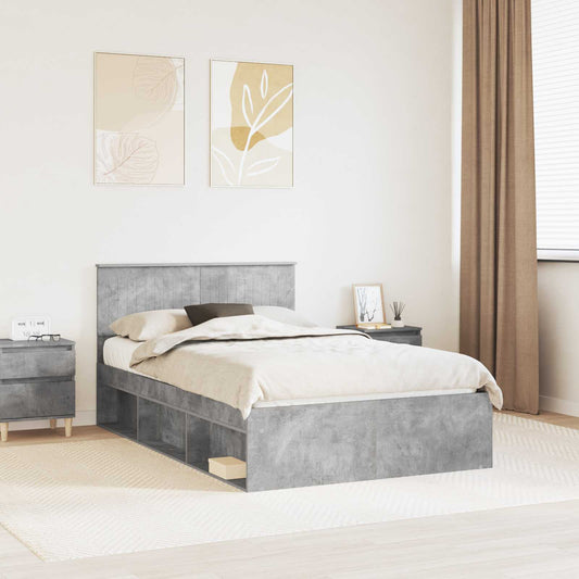 vidaXL Σκελετός Κρεβατιού Σκυρόδεμα 120 x 190 cm Στερεά ξυλεία πεύκου