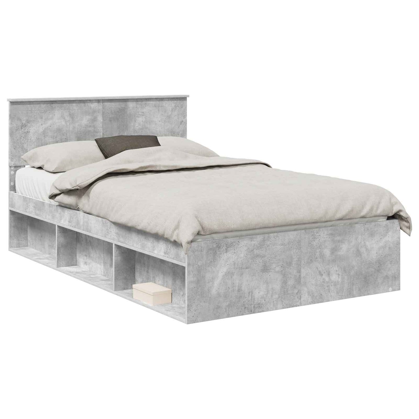 vidaXL Σκελετός Κρεβατιού Σκυρόδεμα 120 x 190 cm Στερεά ξυλεία πεύκου