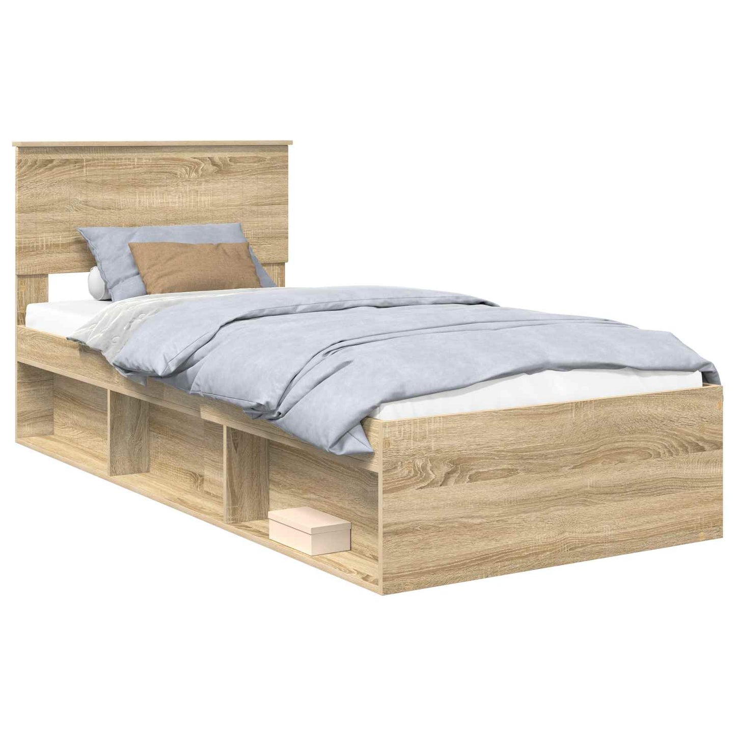 vidaXL Σκελετός Κρεβατιού Δρύς Sonoma 90 x 200 cm Στερεά ξυλεία πεύκου