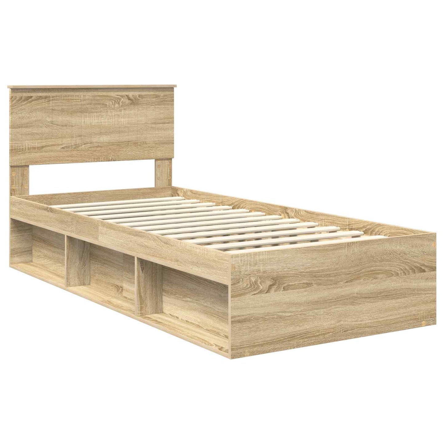 vidaXL Σκελετός Κρεβατιού Δρύς Sonoma 90 x 200 cm Στερεά ξυλεία πεύκου