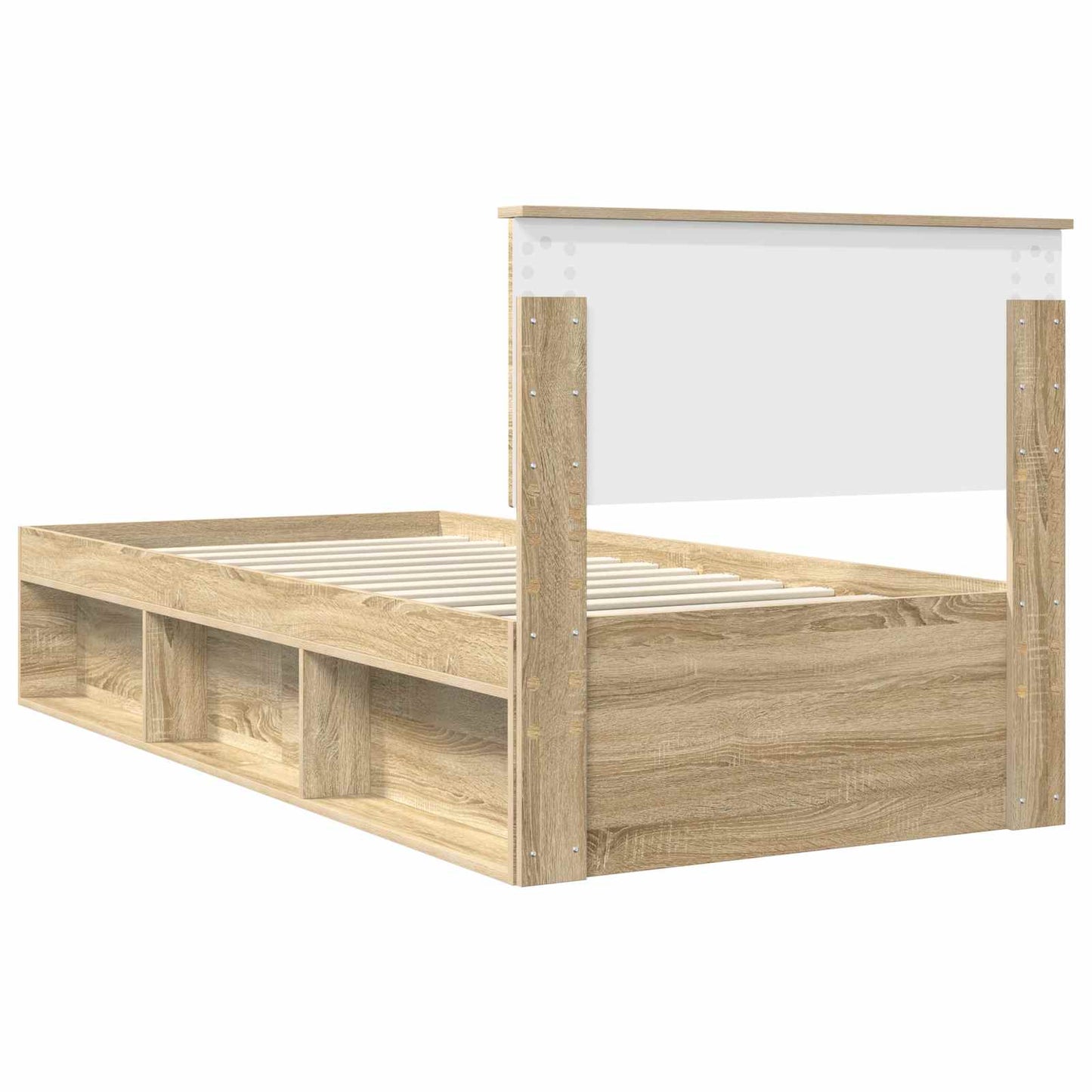 vidaXL Σκελετός Κρεβατιού Δρύς Sonoma 90 x 200 cm Στερεά ξυλεία πεύκου