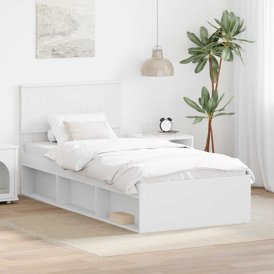 vidaXL Σκελετός Κρεβατιού Λευκό 90 x 190 cm Στερεά ξυλεία πεύκου