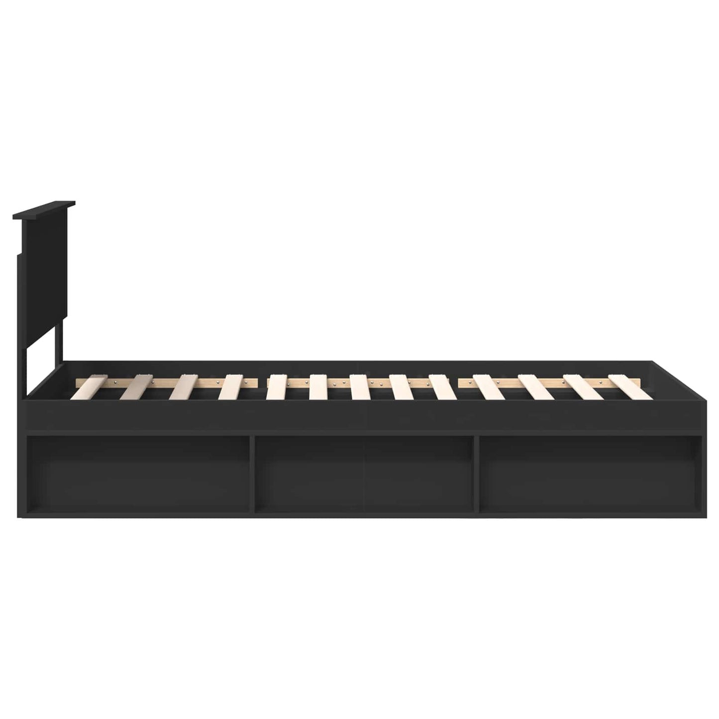 vidaXL Σκελετός Κρεβατιού Μαύρο 90 x 190 cm Στερεά ξυλεία πεύκου