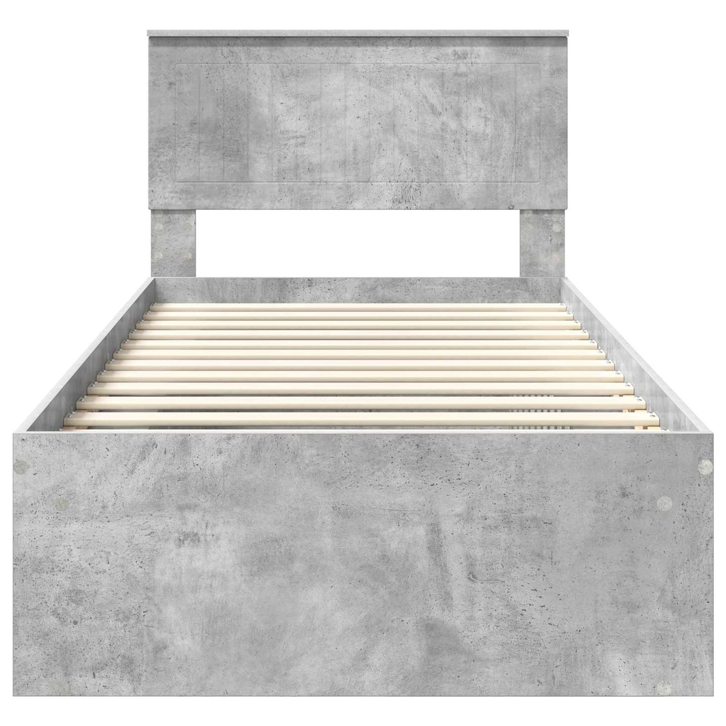 vidaXL Σκελετός Κρεβατιού Γκρι Μπετόν 90 x 190 cm Στερεά ξυλεία πεύκου