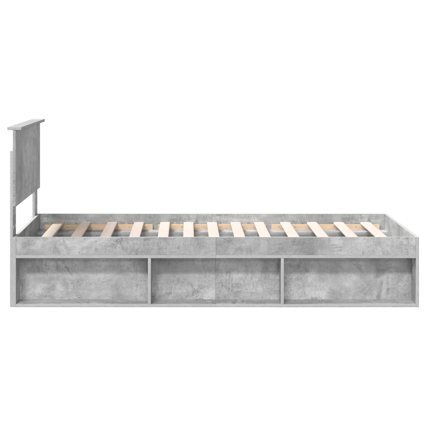 vidaXL Σκελετός Κρεβατιού Γκρι Μπετόν 90 x 190 cm Στερεά ξυλεία πεύκου