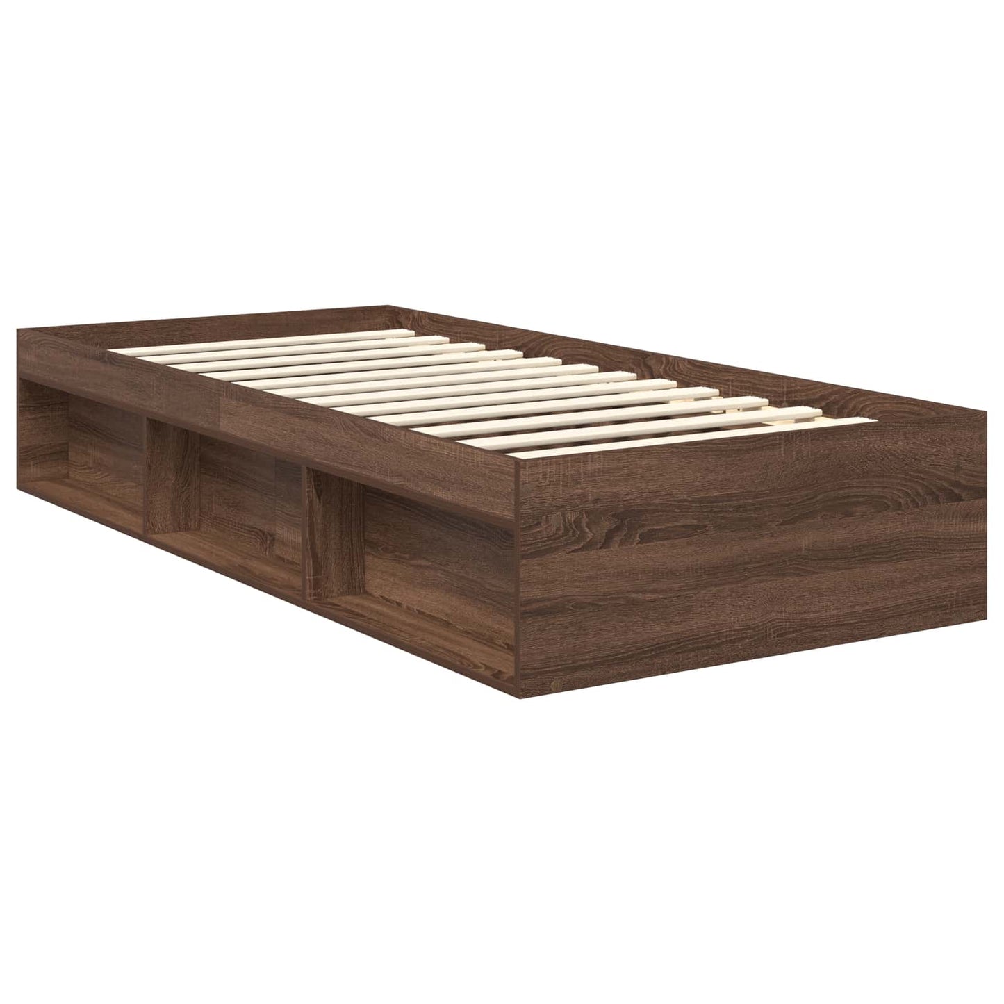 vidaXL Σκελετός Κρεβατιού Καφέ δρυς 90 x 190 cm Στερεά ξυλεία πεύκου