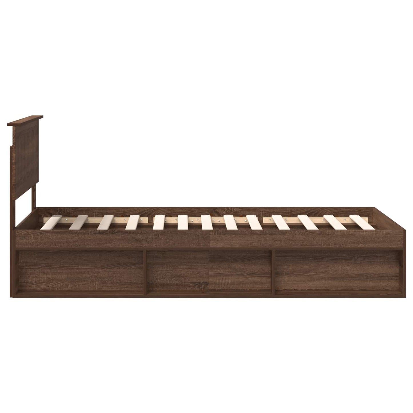 vidaXL Σκελετός Κρεβατιού Καφέ δρυς 90 x 190 cm Στερεά ξυλεία πεύκου