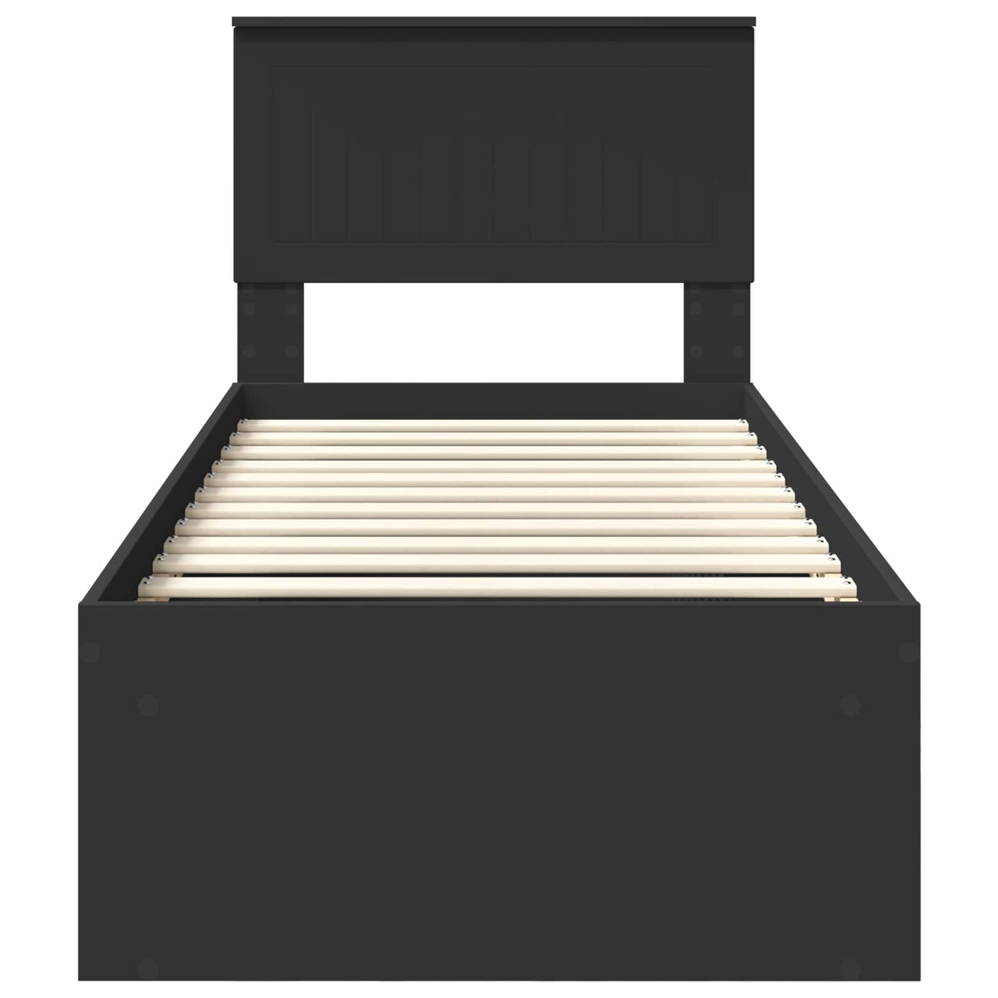 vidaXL Σκελετός Κρεβατιού Μαύρο 75 x 190 cm Στερεά ξυλεία πεύκου