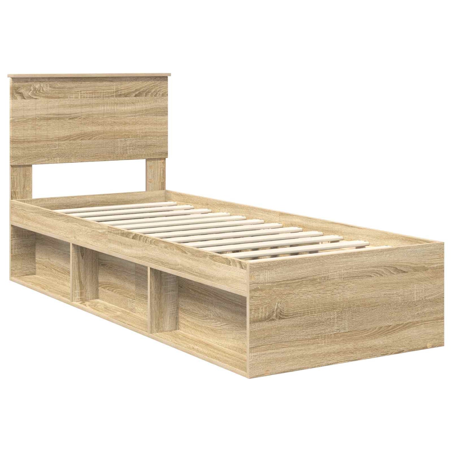 vidaXL Σκελετός Κρεβατιού Δρύς Sonoma 75 x 190 cm Στερεά ξυλεία πεύκου