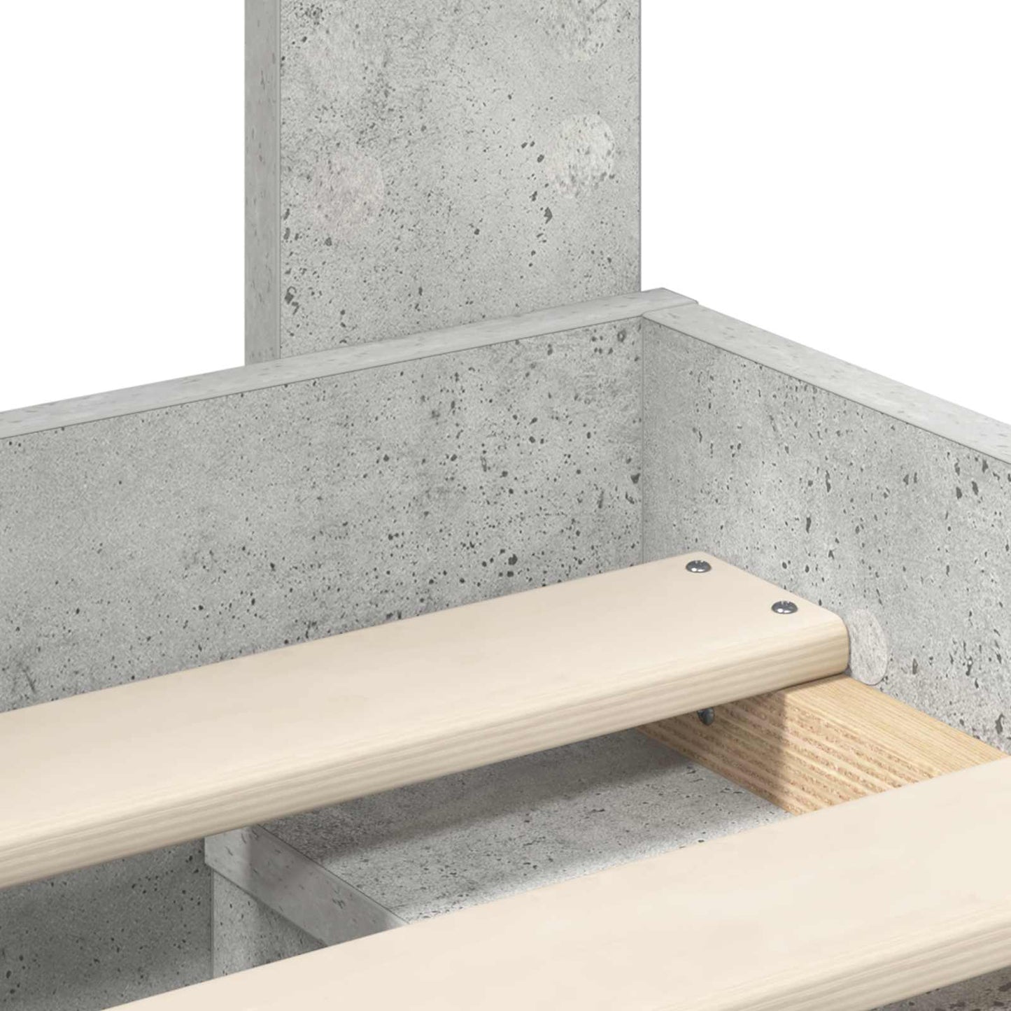 vidaXL Σκελετός Κρεβατιού Γκρι Μπετόν 75 x 190 cm Στερεά ξυλεία πεύκου