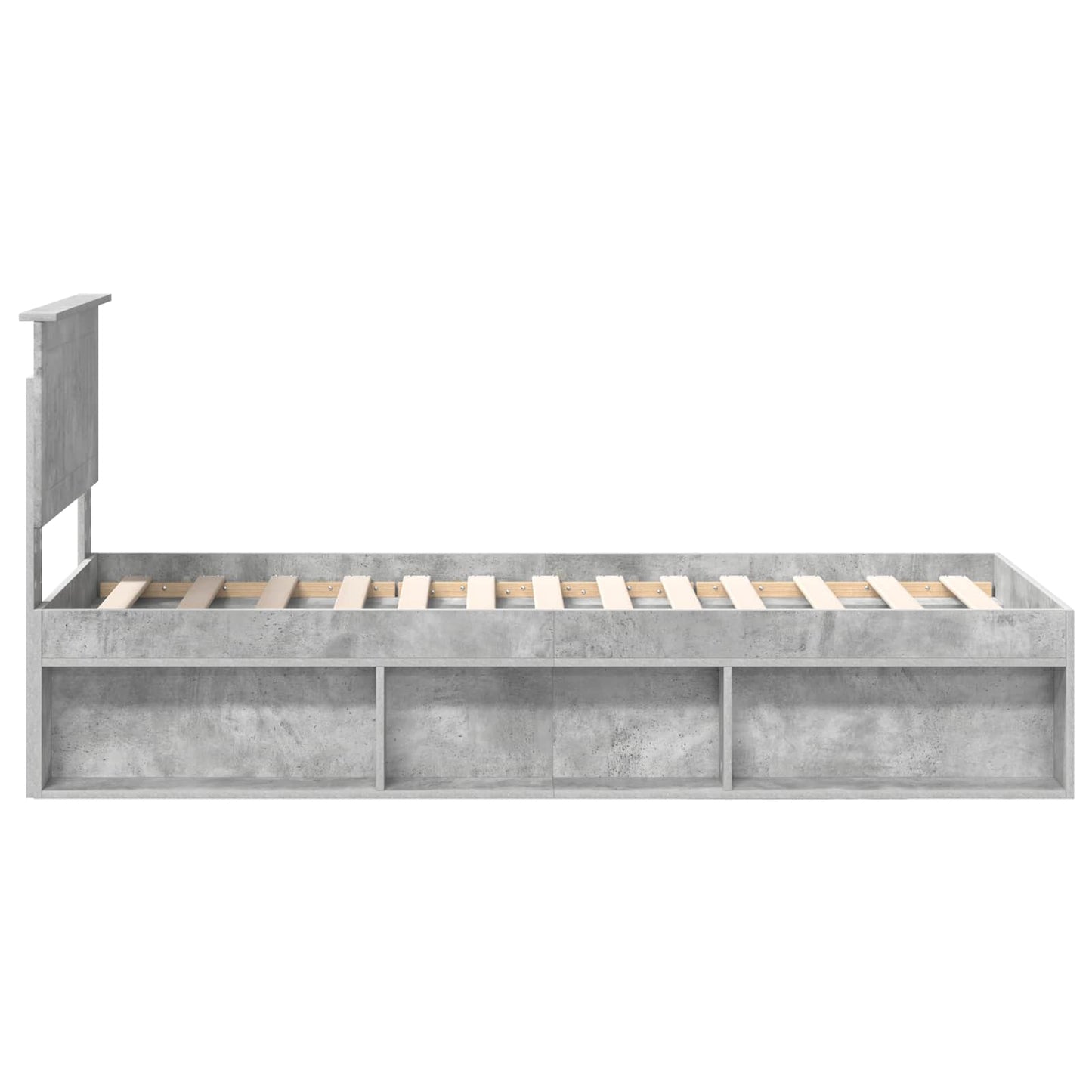 vidaXL Σκελετός Κρεβατιού Γκρι Μπετόν 75 x 190 cm Στερεά ξυλεία πεύκου
